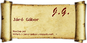Járó Gábor névjegykártya