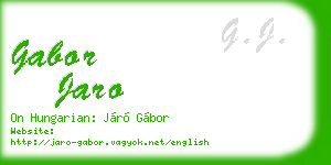 gabor jaro business card